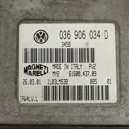 VW POLO ECU / 036906034D / IAW4LV.L / 61600.437.09 / 036906034 MAGNETI MARELLI - B33-23 - 2