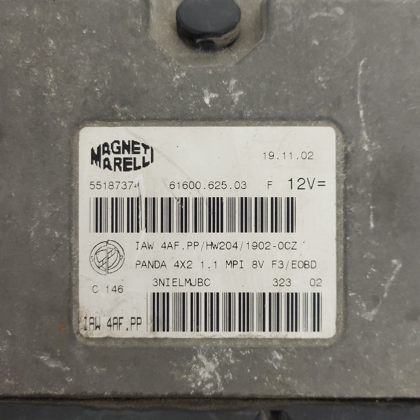 FIAT PANDA 1.1 ECU / 55187374 / IAW4AF.PP / HW204 / 61600.625.03 MAGNETI MARELLI