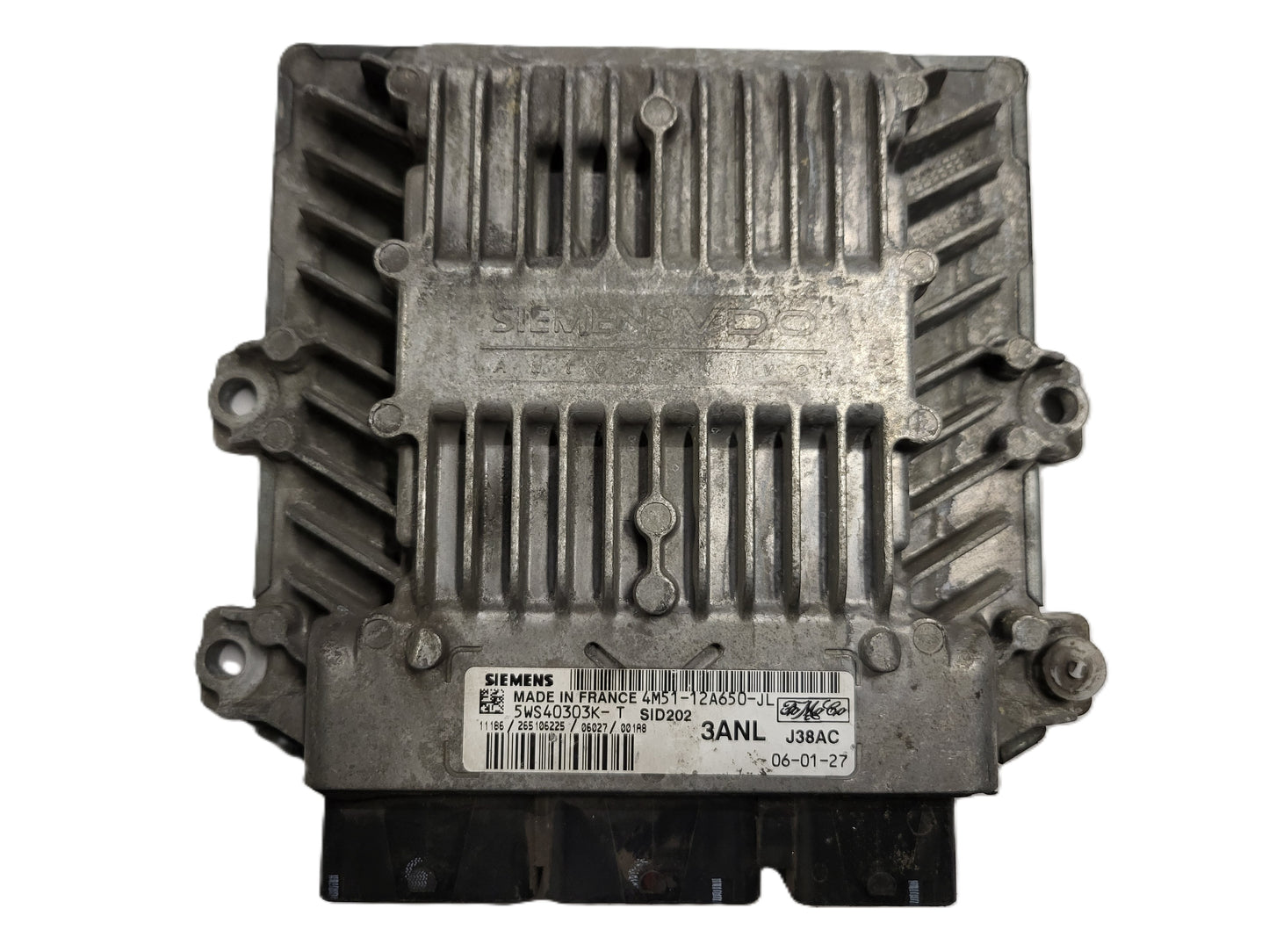 FORD FOCUS ECU / 4M51-12A650-JL / 5WS40303K-T / SID202 / 3ANL / J38AC / SIEMENS
