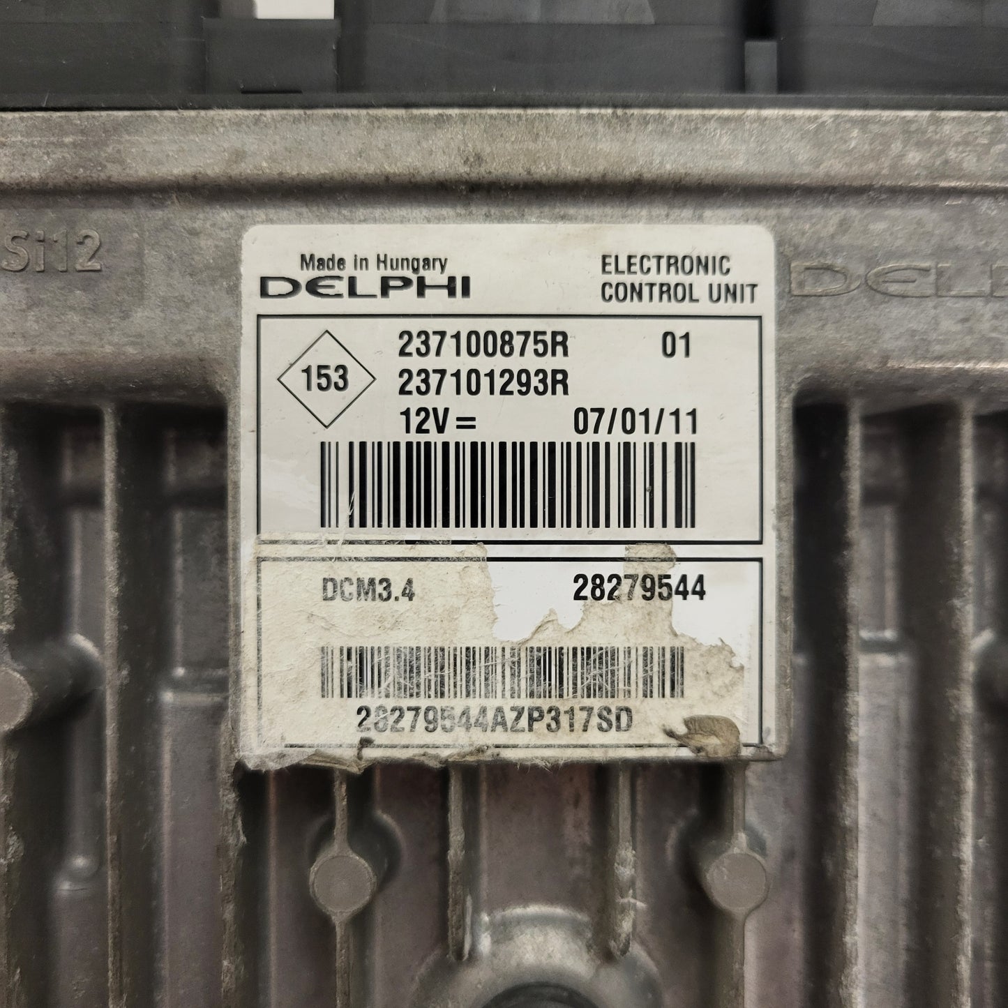 NISSAN NOTE ECU / 237100875R / 237101293R / DCM3.4 / 28279544 / DELPHI