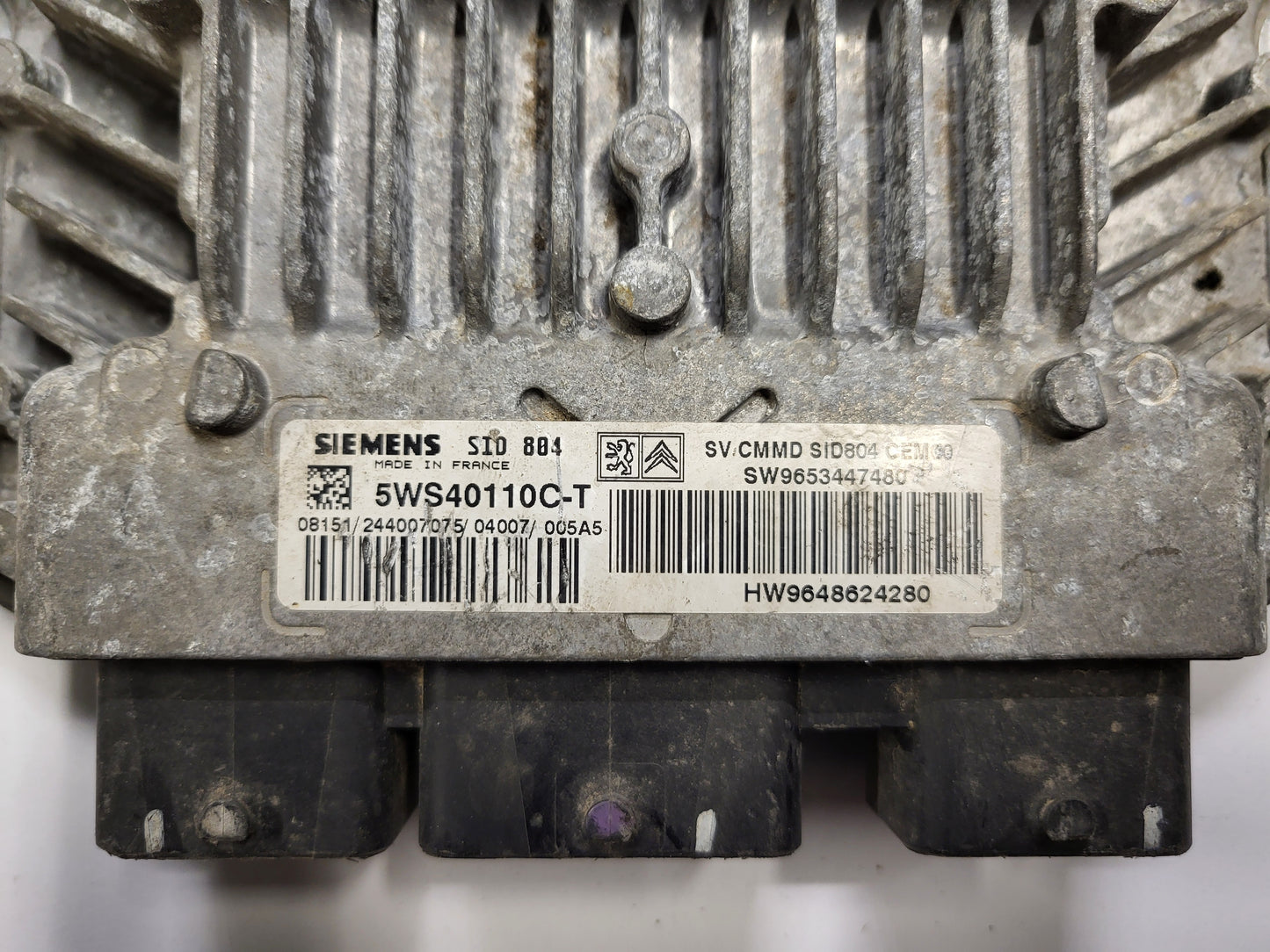 PEUGEOT CITROEN ECU / 5WS40110C-T / SW 9653447480 / HW 9648624280 / SID804 SIEMENS