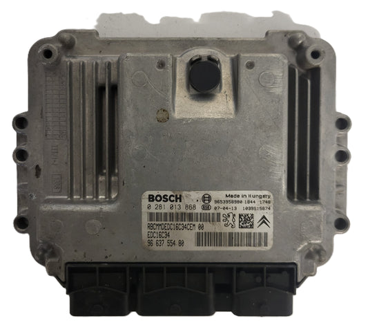 PEUGEOT CITROEN ECU / 0281013868 / 9663755480 / EDC16C34 / BOSCH