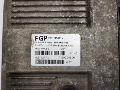 FIAT PUNTO ECU / MJD 6JF.P3 / 55195817 / HW1BM / 71600.053.00 / MAGNETI MARELLI