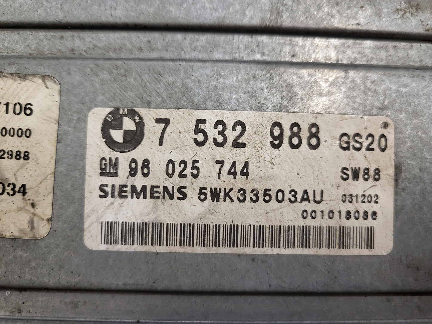 BMW ECU MODULE / 7532988 / 7535034 / 96025744 / 5WK33503AU / SIEMENS