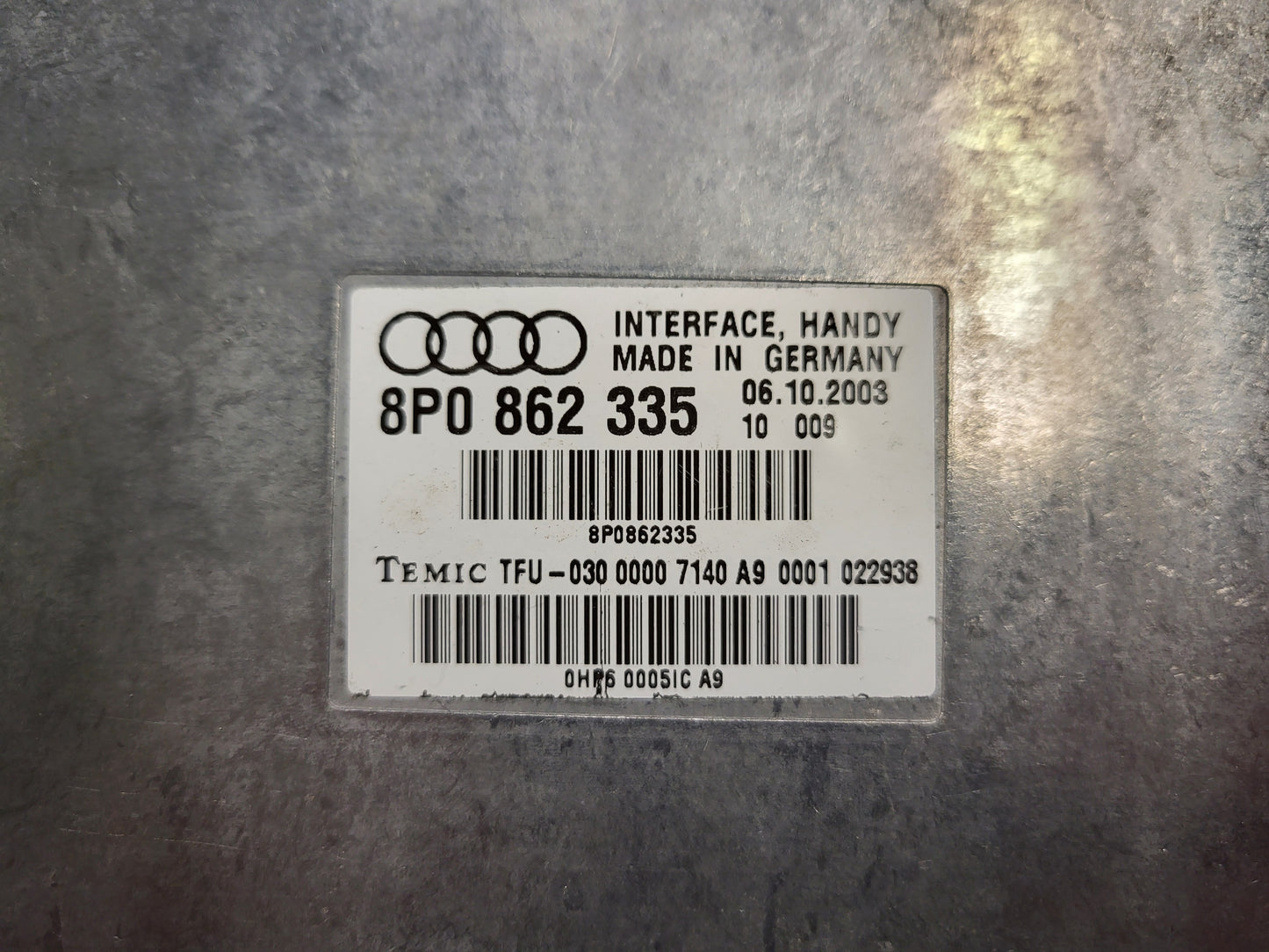 Audi A4 BLUETOOTH MODULE ECU / 8P0862335 / TEMIC