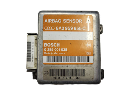 AUDI 80 100 A4 AIRBAG ECU / 8A0959655C / 0285001038 / BOSCH - B34-24 - 1