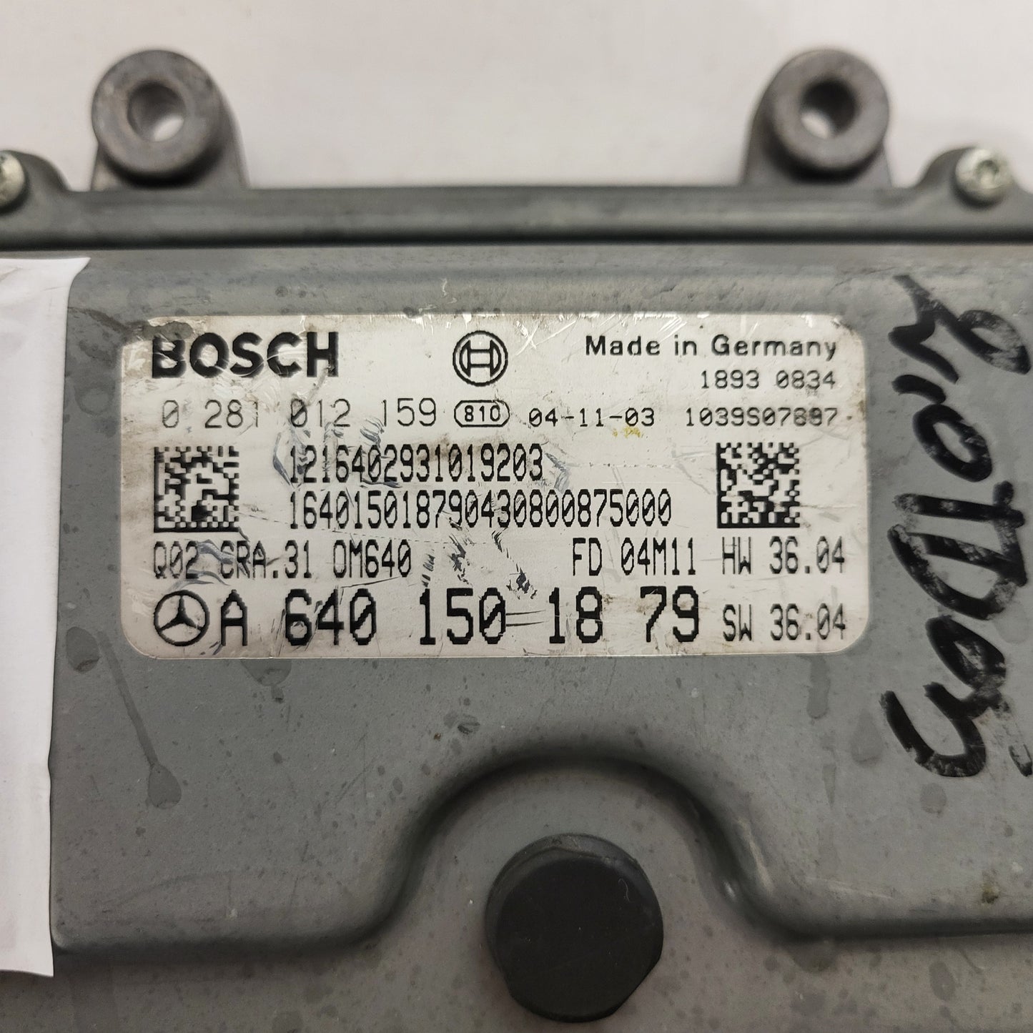 MERCEDES BENZ W169 ECU / 0281012159 / A6401501879 / CRA.31 / OM640 / BOSCH