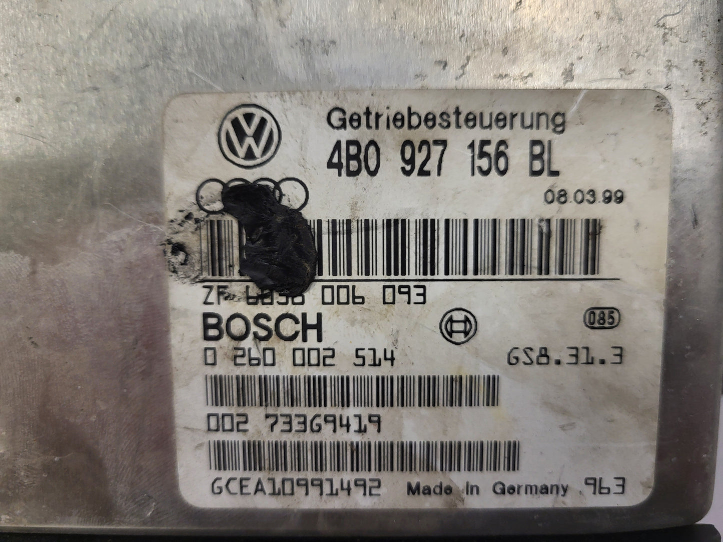 Audi Gearbox ECU / 4B0927156BL / 0260002514 / ZF6058006093 / BOSCH