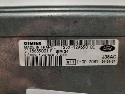 FORD FIESTA ECU / S118685001F / 1S5X-12A650-BE / S118685001 / SIM24 / SIEMENS