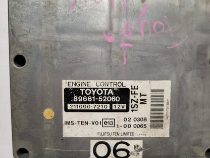 TOYOTA YARIS ECU / 89661-52060 / 211000-7210 / 1SZ-FE