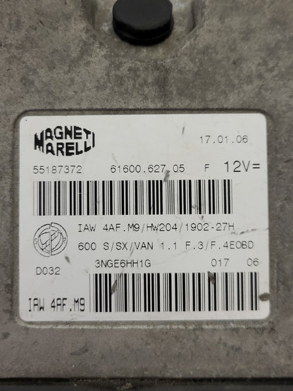 Fiat Seicento 600 ECU / 55187372 / IAW 4AF.M9 / 61600.627.05 / MAGNETI MARELLI - B41-07 - 2