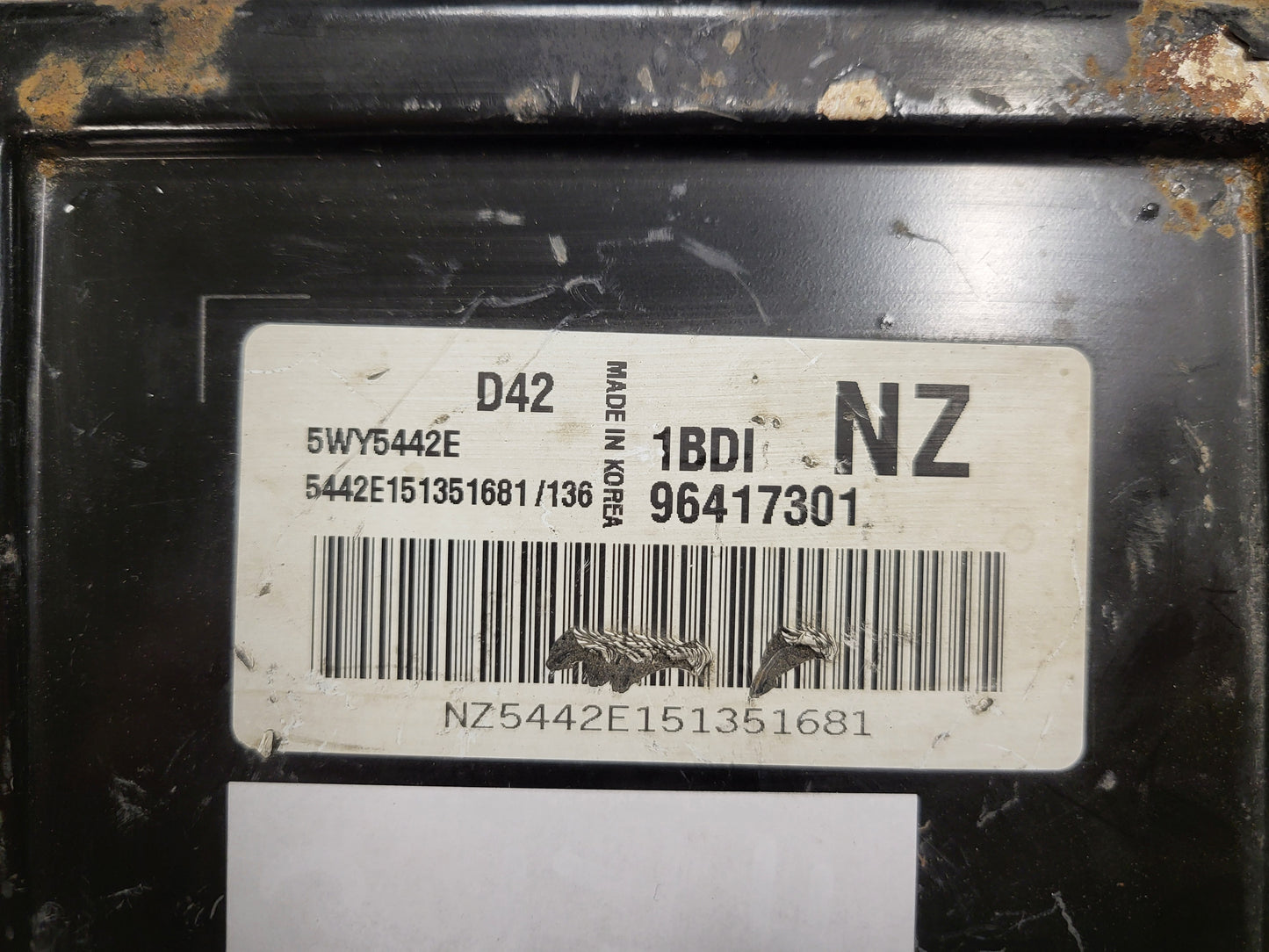 CHEVROLET MATIZ ECU / 96417301 / 5WY5442E / 1BDI / NZ / KEMSCO