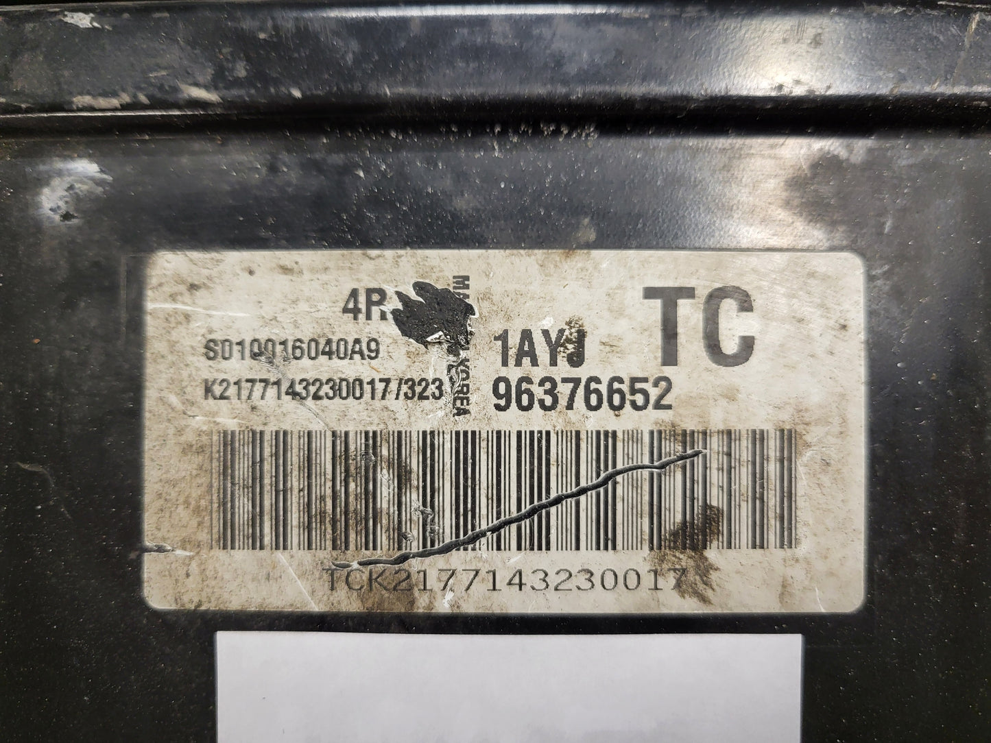 CHEVROLET KALOS ECU / S010016040 A9 / 96376652 / 1AYJ