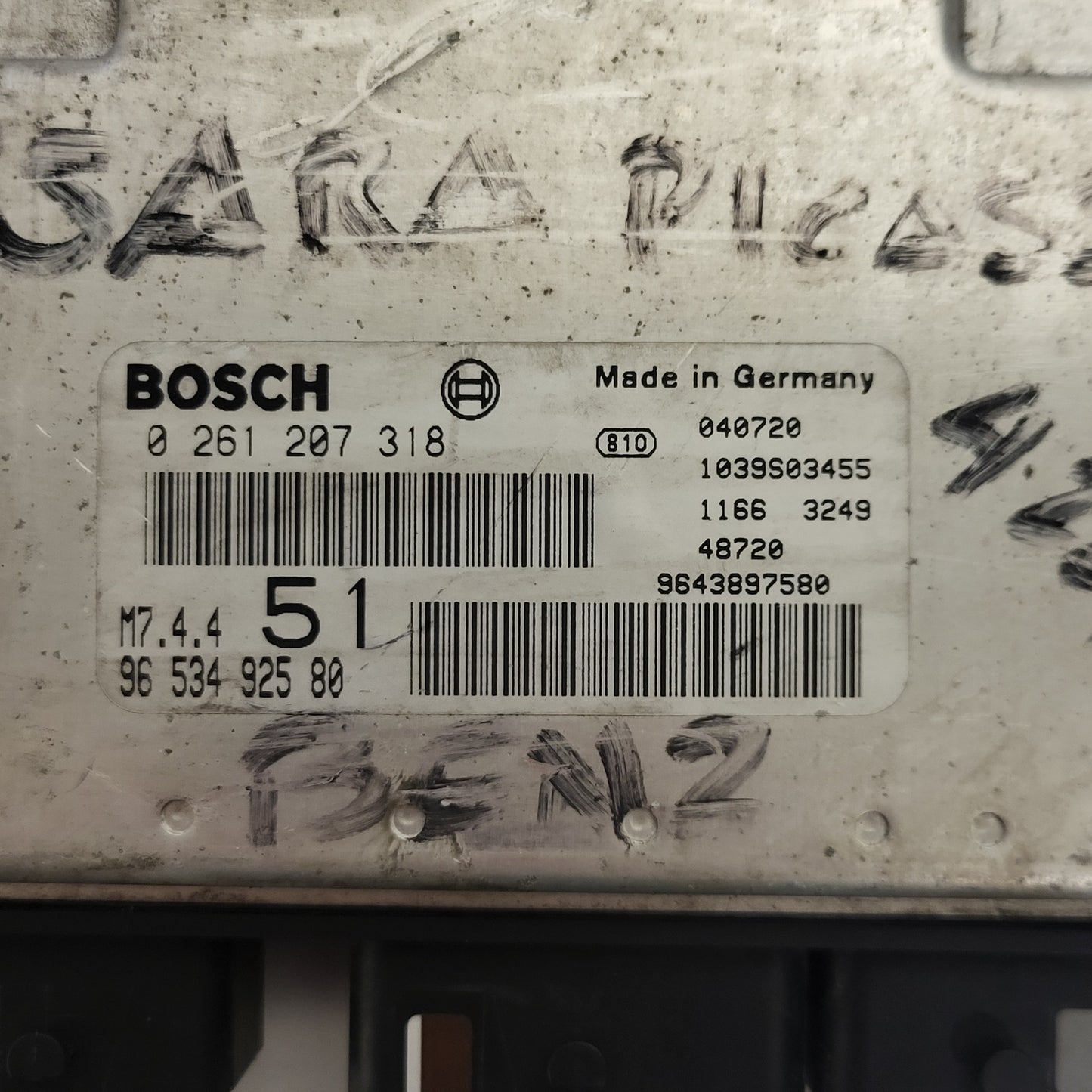 Citroen Xsara ECU / 0261207318 / 9653492580 / 9643897580 / BOSCH