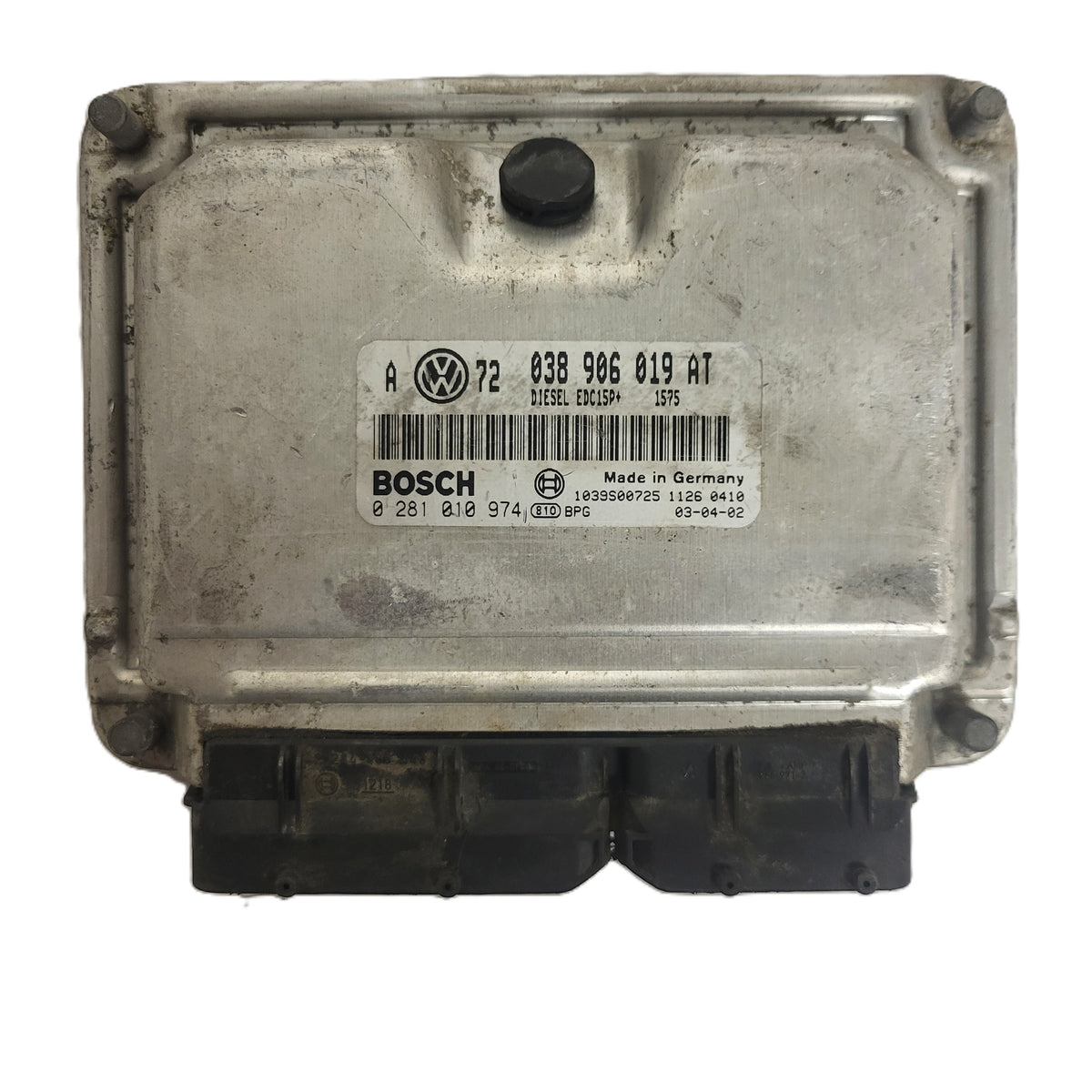 VW GOLF 4 TDI ECU / 038906019AT / 0281010974 / BOSCH - B45-19 - 1
