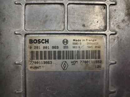 Renault ECU / 0281001969 / 7700113863 / HOM 7700111552 / BOSCH