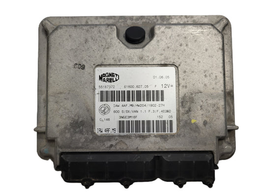 Fiat Seicento 600 ECU / 55187372 / IAW4AF.M9 / 61600.627.05 / MAGNETI MARELLI