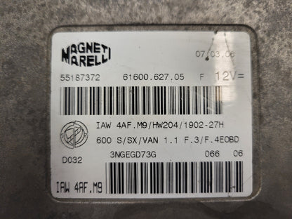 Fiat Seicento 600 ECU / 55187372 / IAW4AF.M9 / 61600.627.05 / MAGNETI MARELLI