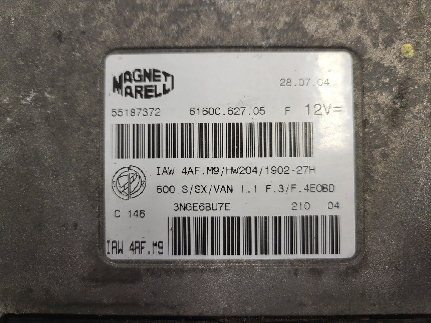 Fiat Seicento 600 ECU / 55187372 / IAW4AF.M9 / 61600.627.05 / MAGNETI MARELLI