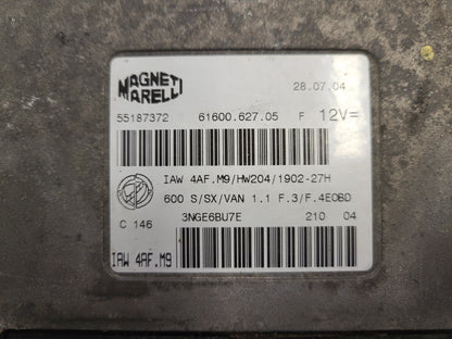 Fiat Seicento 600 ECU / 55187372 / IAW4AF.M9 / 61600.627.05 / MAGNETI MARELLI