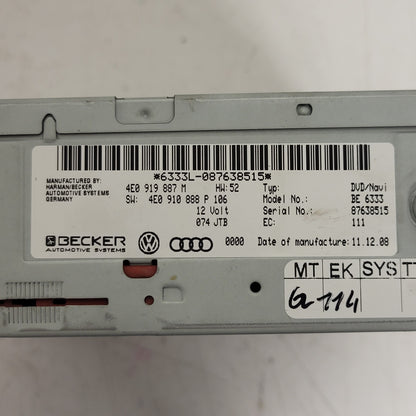 AUDI CD NAVIGATION CHANGER GPS / 4E0919887M / 4E0910888P / BECKER - B46-23 - 2