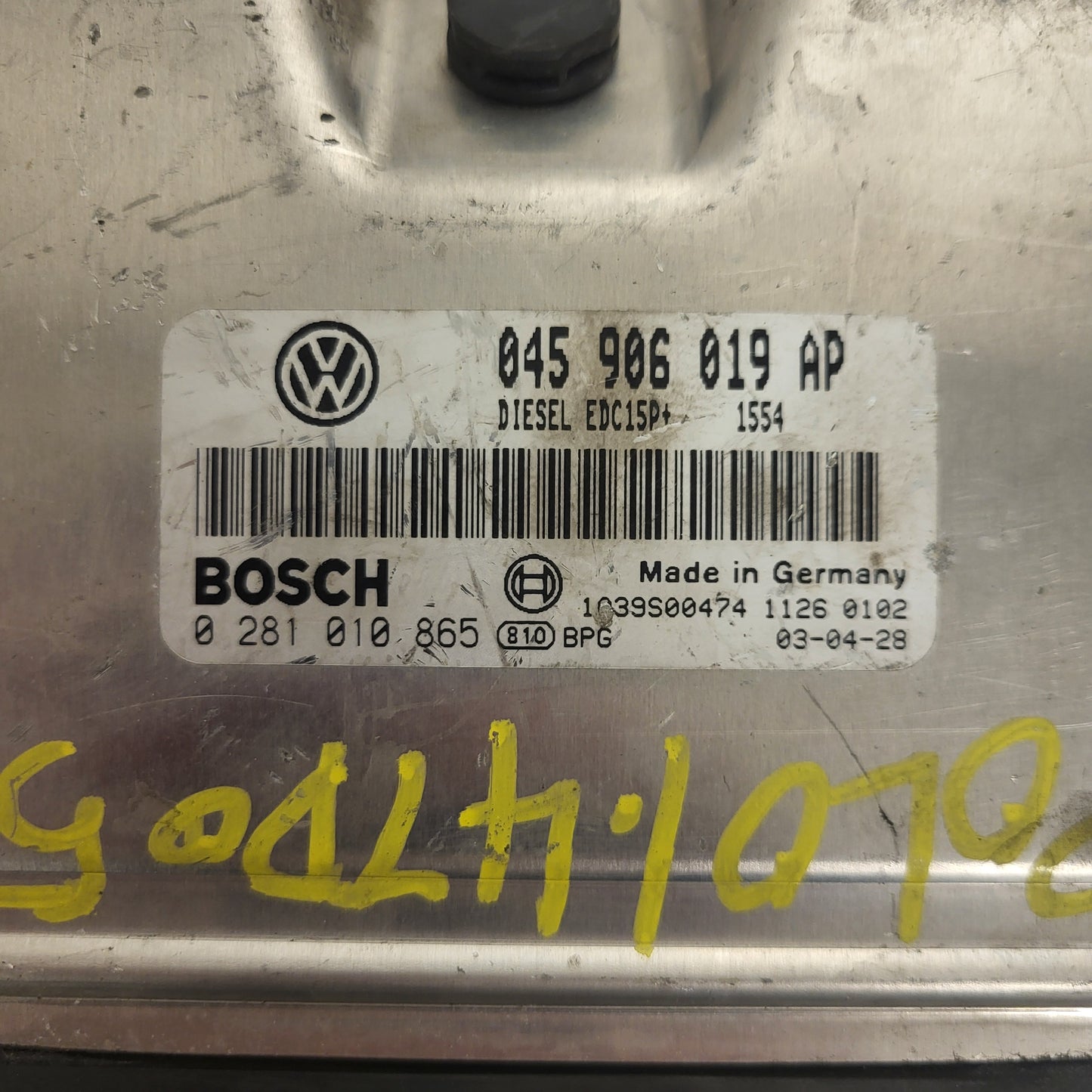 VW GOLF POLO ECU / 045906019AP / 0281010865 / EDC15P+ / BOSCH