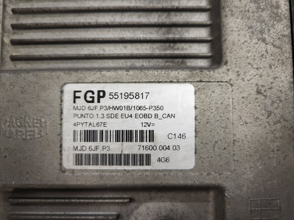 FIAT PUNTO ECU / MJD 6JF.P3 / 55195817 / HW1B / 71600.004.03 / MAGNETI MARELLI