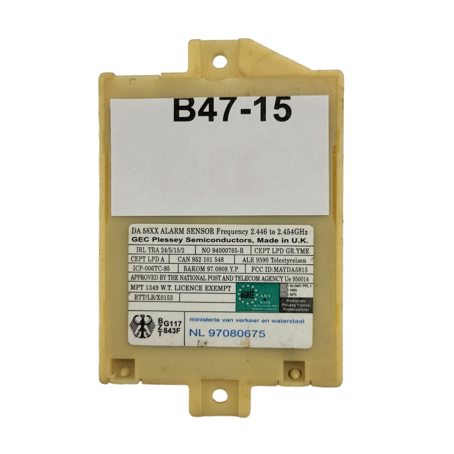 LAND ROVER FREELANDER ALARM ECU MODULE / YWC106310 / 52010419C / DA5819-001