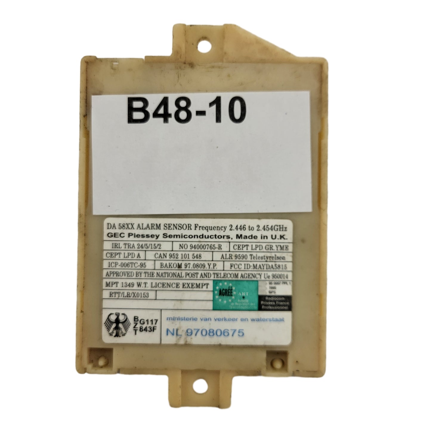 LAND ROVER FREELANDER ALARM ECU MODULE / YWC106310 / 52010419B / DA5819-001