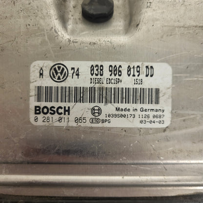VW ŠKODA VAG ECU / 038906019DD / 0281011065 / EDC15P+ / 038906019 / BOSCH