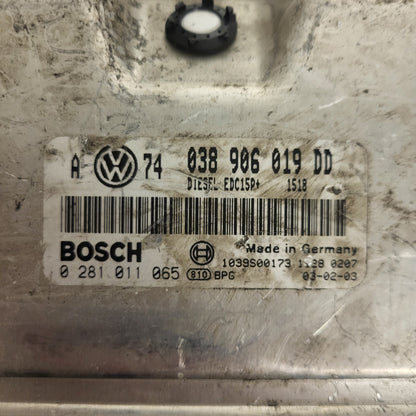 VW ŠKODA VAG ECU / 038906019DD / 0281011065 / EDC15P+ / 038906019 / BOSCH
