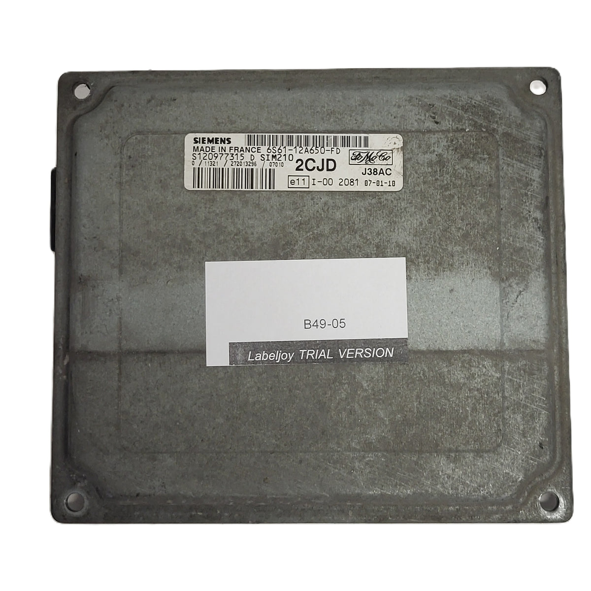 Ford FIESTA ECU / 6S61-12A650-FD / 2CJD / S120977315D / SIM210 / J38AC / SIEMENS - B49-05 - 1