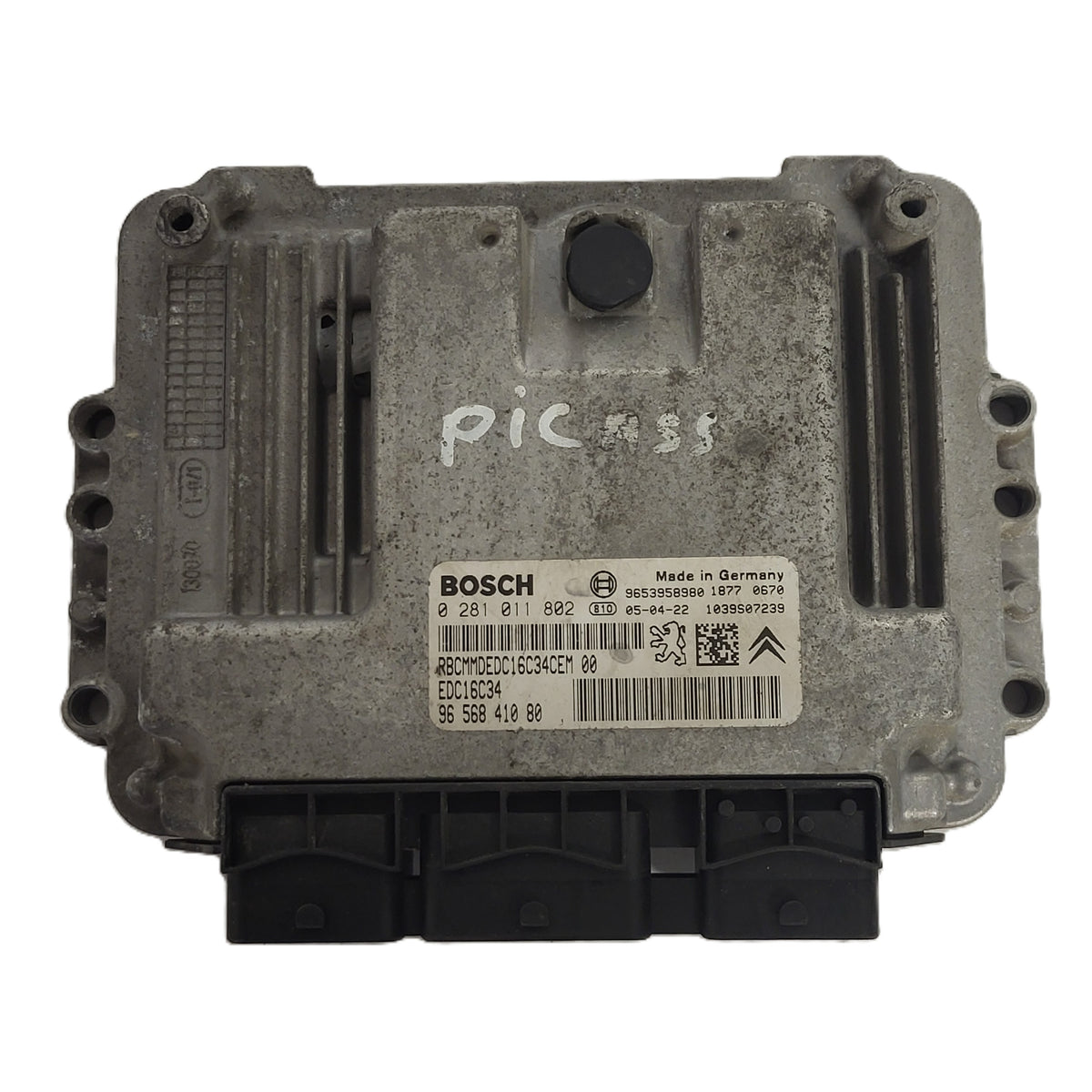 PEUGEOT CITROEN ECU / 0281011802 / 9656841080 / 9653958980 / EDC16C34 / BOSCH - B50-03 - 1