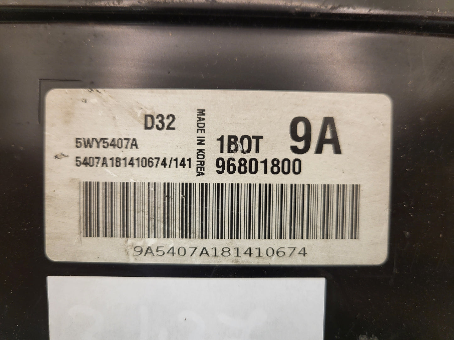 CHEVROLET MATIZ  ECU / 96801800 / 5WY5407A / 1BOT / 9A / D32