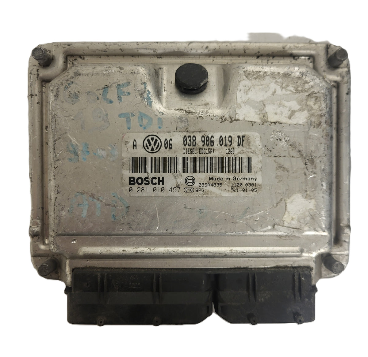 VW GOLF VAG ECU / 038906019DF / 0281010497 / EDC15P+ / 28SA5043 / 038906019 - B50-24 - 1
