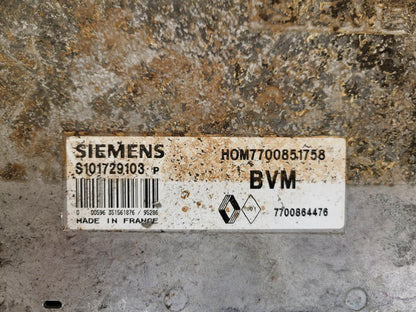 Renault Clio ECU / S101729103P / HOM 7700851758 / 7700864476 / S101729103