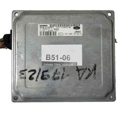 FORD FIESTA ECU / S118685001E / 1S5X-12A650-BD / SIM24 / SIEMENS - B51-06 - 1