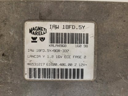 LANCIA Y 1.2 16V ECU / 46531217 / IAW 18FD.5Y / 61600.406.00 / MAGNETI MARELLI