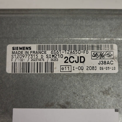 Ford FIESTA ECU / 6S61-12A650-FD / 2CJD / S120977315D / SIM210 / J38AC / SIEMENS - B51-19 - 2