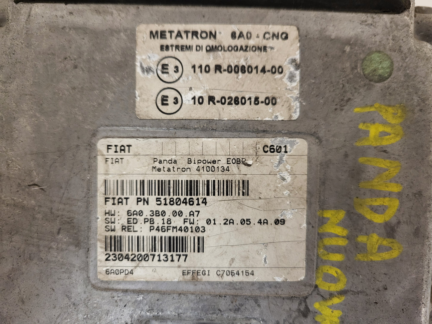 Fiat Panda ECU / 51804614 / 4100134 / METATRON