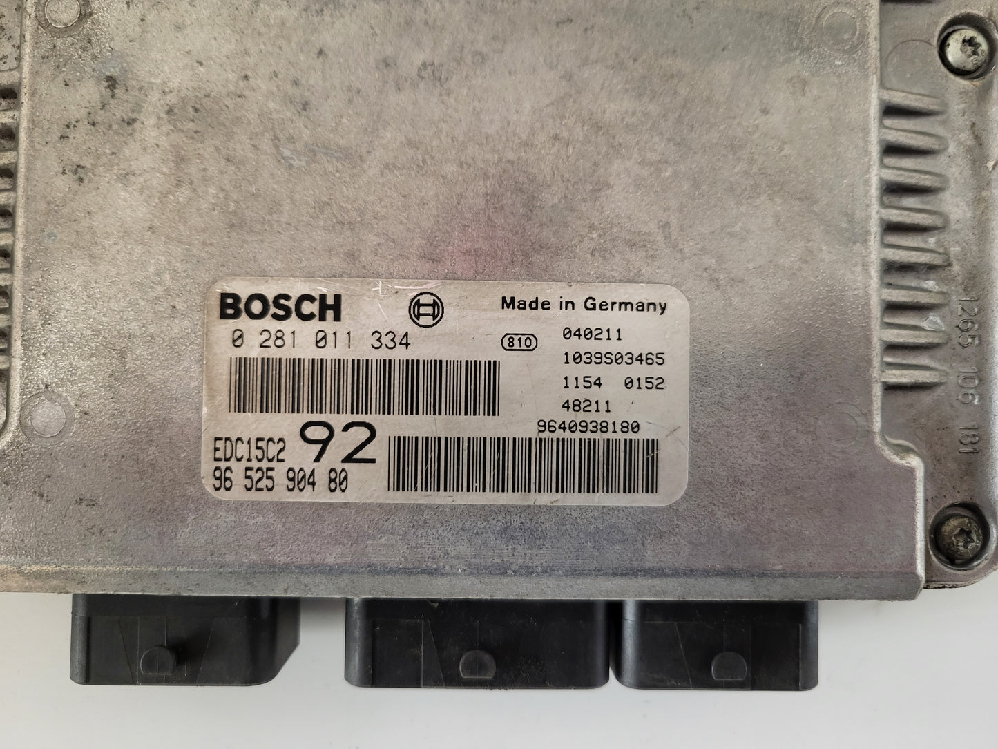 PHEDRA LANCE 2.0 ECU / 0281011334 / 9652590480 / EDC15C2 / 9640938180 / BOSCH
