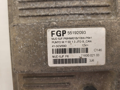 Fiat Punto 1.3 ECU / 55192093 / MJD 6JF.P6 / HW01B / MAGNETI MARELLI