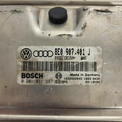 VW AUDI ECU / 0281011387 / 8E0907401J / EDC15VM+ / BOSCH