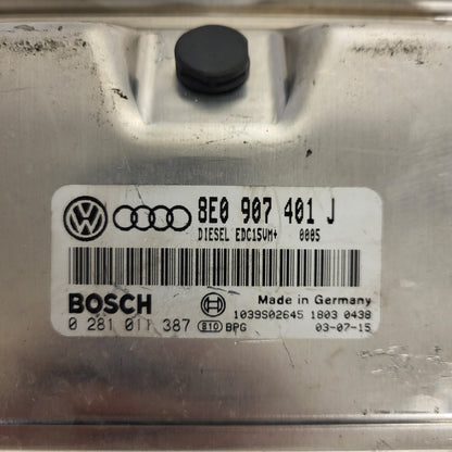 VW AUDI ECU / 0281011387 / 8E0907401J / EDC15VM+ / BOSCH