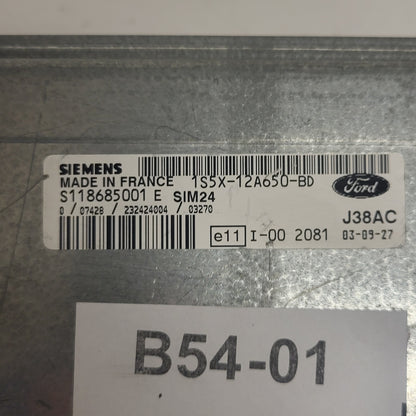 FORD FIESTA ECU / S118685001E / 1S5X-12A650-BD / SIM24 / SIEMENS - B54-01 - 2