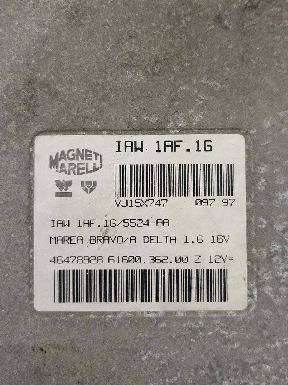 FIAT BRAVO ECU / IAW1AF.1G / 46478928 / 61600.362.00 / MAGNETI MARELLI - B54-04 - 2