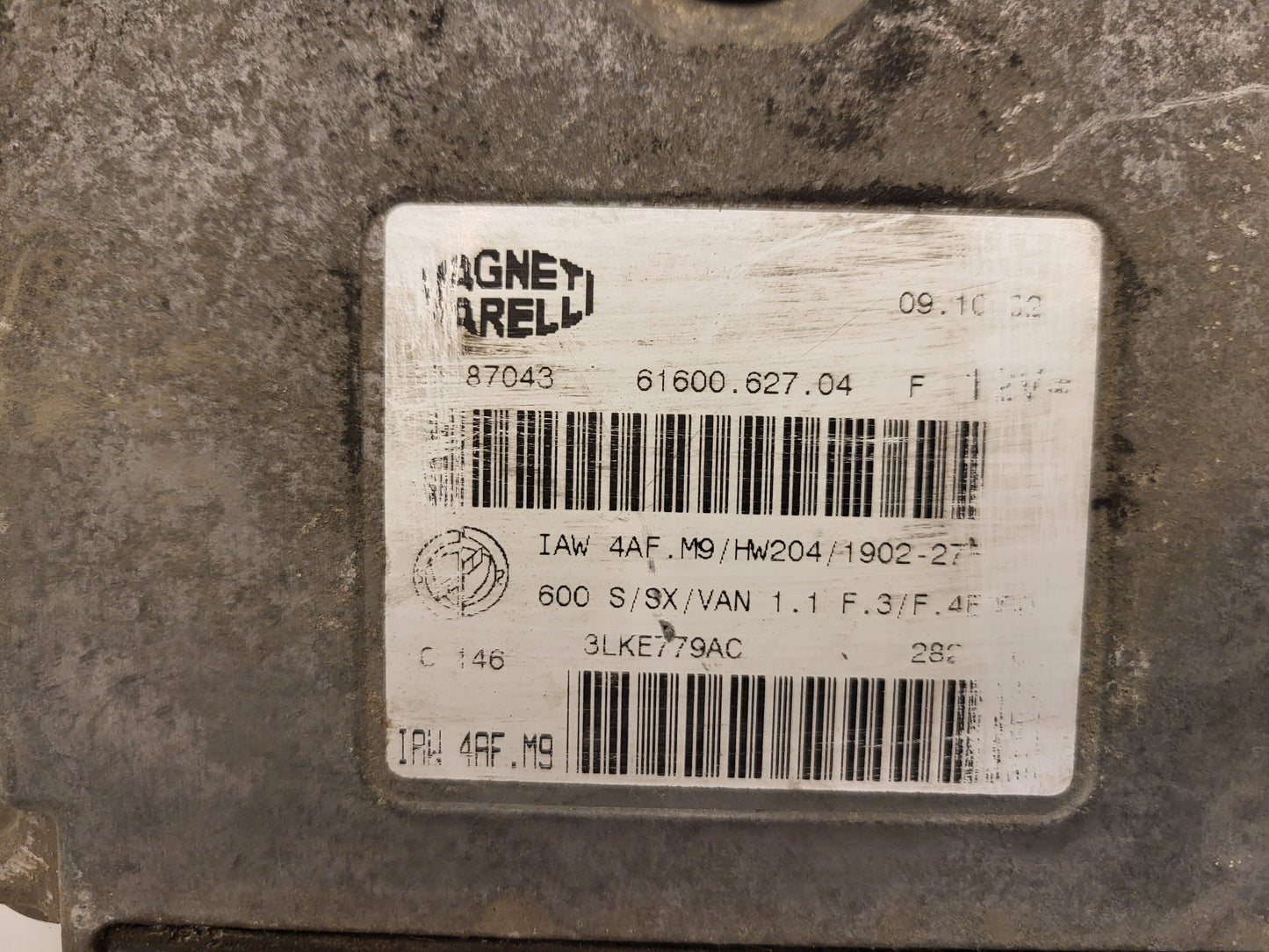 FIAT SEICENTO 600 ECU / 55187043 / IAW 4AF.M9 / 61600.627.04 / MAGNETI MARELLI