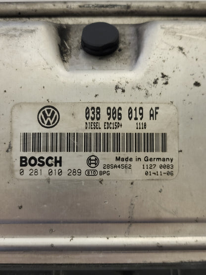 SKODA FABIA ECU / 038906019AF / 0281010289 / EDC15P+ / BOSCH - B55-04 - 2