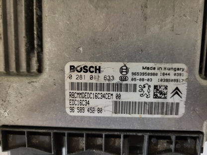 Peugeot Citroen ECU / 0281011633 / 9658945280 / EDC16C34 / 9653958980 / BOSCH