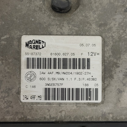 Fiat Seicento 600 ECU / 55187372 / IAW 4AF.M9 / 61600.627.05 / HW204 / MAGNETI M